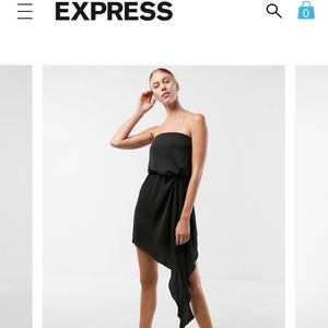 Express asymmetrical strapless dress